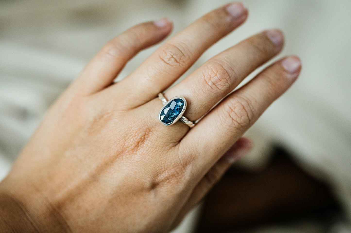 Kyanite Braided Ring